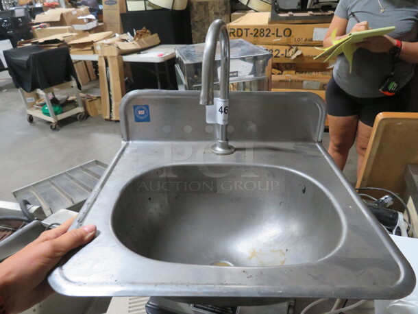 One 17.5X15X18 Stainless Steel Hand Sink.