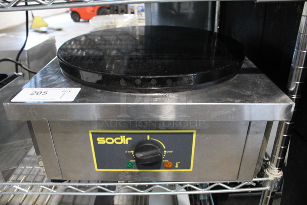 Sodir Equipex Model 400E Stainless Steel Commercial Electric Powered Crepe Maker. 208/240 Volts, 1 Phase. 18x18x10