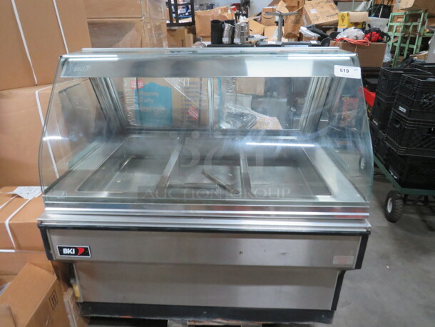 One BKI 3 Well Steam Serve Table  Curve Glass Display. 208 Volt. 3 Phase. #WDC-3. 49X37X48. - Image 2 of 4