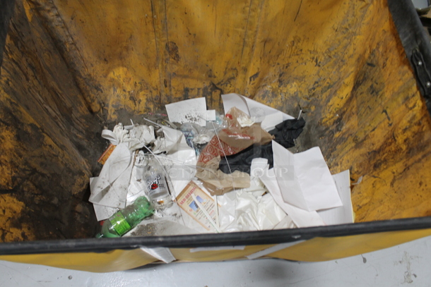 Yellow Laundry Cart on Commercial Casters. - Image 4 of 5