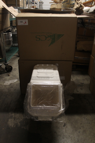 2 BRAND NEW IN BOX! KCS White Poly Ingredient Bin. 2 Times Your Bid!