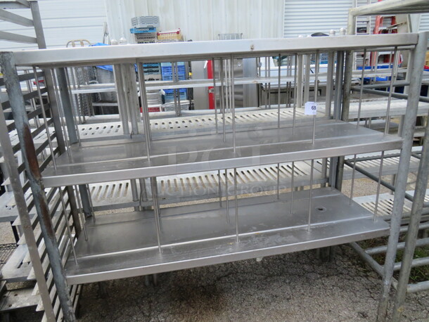 One Stainless Steel Shelving System With 3 Shelves. 61.5X24X58 - Image 1 of 1