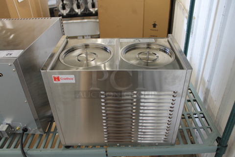 2021 Crathco D25-3 Stainless Steel Commercial Countertop 2 Hopper Refrigerated Machine Base. 115 Volts, 1 Phase. Tested and Working!