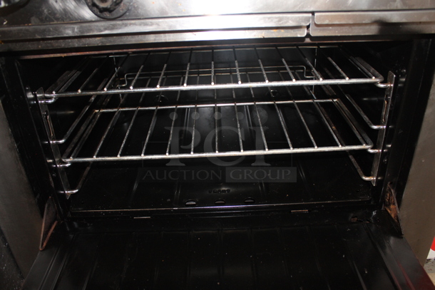 Stainless Steel Commercial Natural Gas Powered 6 Burner Range w/ Oven, Over Shelf and Back Splash. - Image 4 of 4
