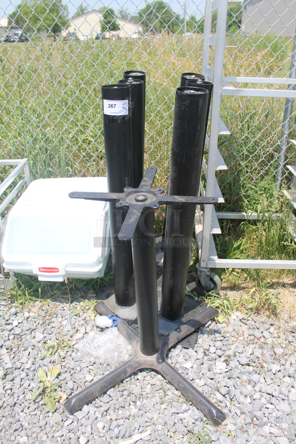 ALL ONE MONEY! Lot of Black Metal Table Bases. 11.5x11.5x39 And 18x18x28.5 - Image 1 of 3