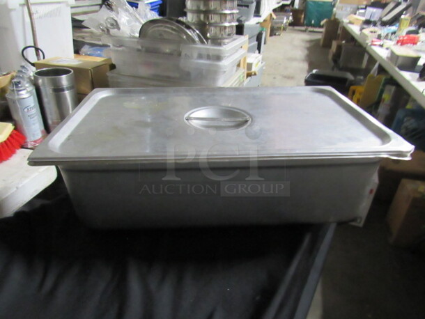 One Full Size 4 Inch Deep Hotel Pan With Lid. 