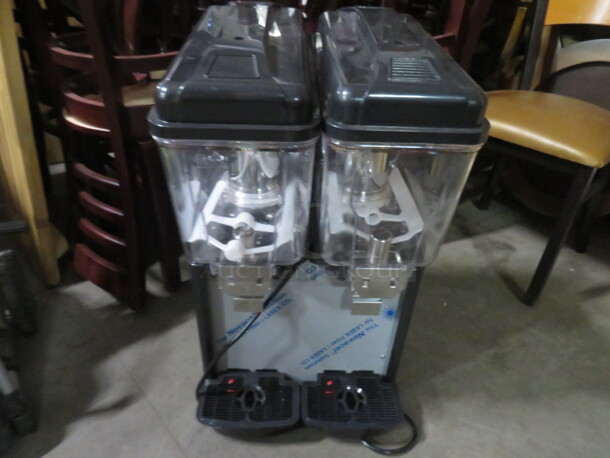 One NEW Avantco Dual Refrigerated Beverage Dispenser. Model# COLDREAM 2 M. 120 Volt. #177D3G2. 16X17X27