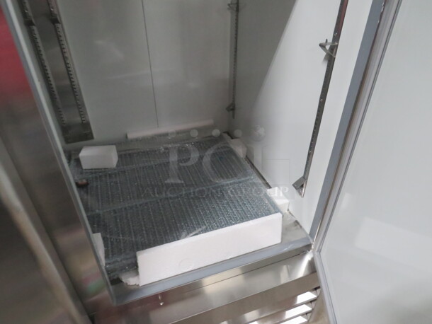 One NEW NEW NEW Motak 3 Door Refrigerator With 9 Racks On Casters. Model# MSD-3DR-BAL-X. 80X32X83 - Image 6 of 6