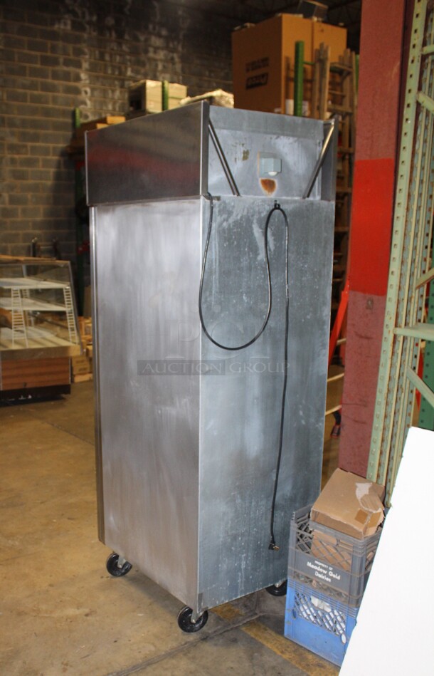 LIKE NEW! Delfield Commercial Stainless Steel Single Door Reach In Freezer On Casters. 26x33x79. 115V/60Hz. Working When Pulled! - Image 4 of 6