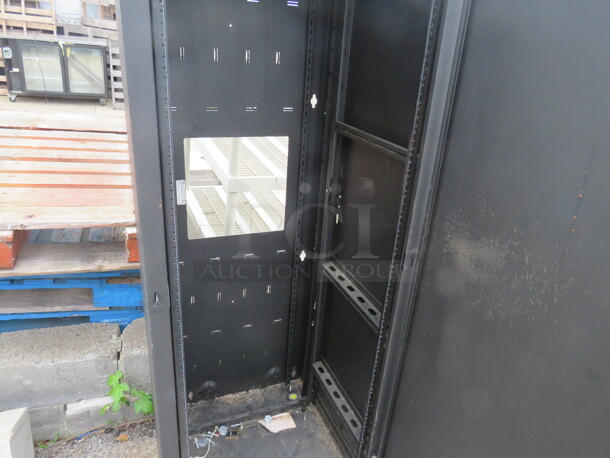 One Middle Atlantic Black Metal 1 Door Electronic Enclosure. #DWR-35XX. 22.5X23.5X67 - Image 2 of 2