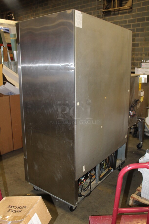 FANTASTIC! Cold Tech Model CFD-2R Commercial Stainless Steel Double Door Reach In Refrigerator On Casters. 54x32x82. 115V/60Hz. Working When Pulled!  - Image 5 of 6