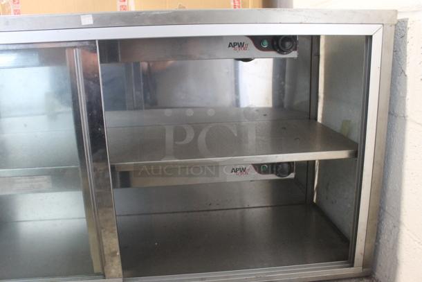 Stainless Steel Commercial Warming Cabinet Merchandiser Display Case w/ 2 American Permanent Ware FD-36 Warming Strips. 120 Volts, 1 Phase. Tested and Does Not Power On - Image 5 of 7