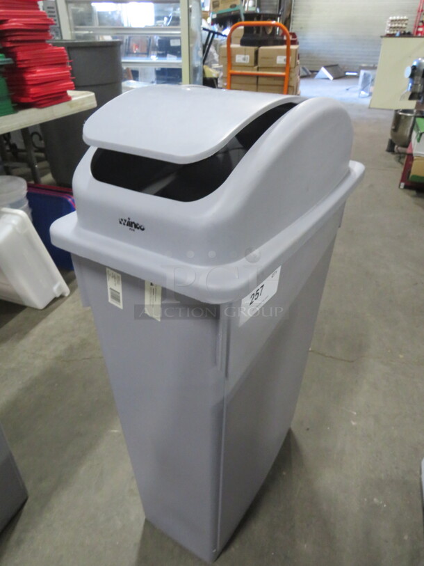 One Winco 23 Gallon Trash Can With Swing Top Lid. - Image 2 of 2