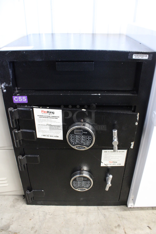 Corporate Safe Specialists Black 2 Compartment Drop Safe. Comes w/ Combination! 20x21x30 - Image 1 of 6