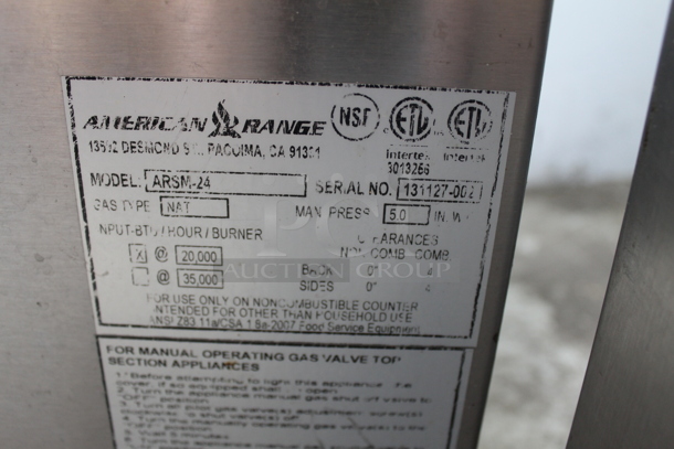 American Range ARSM-24 Stainless Steel Commercial Natural Gas Powered Cheese Melter. - Image 8 of 8