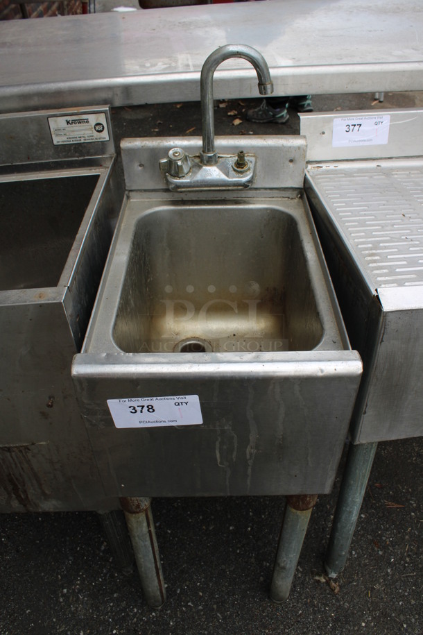Stainless Steel Commercial Single Bay Sink w/ Faucet and Handle. 12x18x37