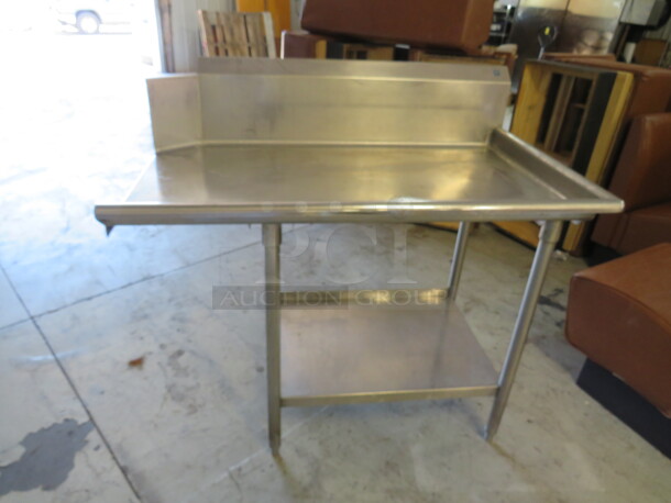 One Stainless Steel Clean Side Dish Table With Stainless Under Shelf.  48X30X45.5 - Image 1 of 2