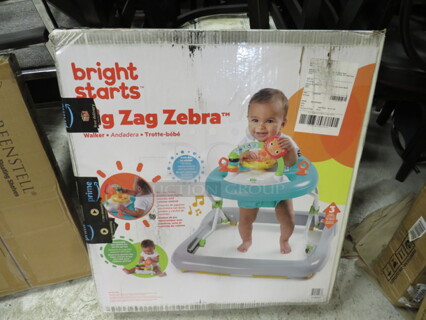One NEW Bright Starts Zig Zag Zebra Walker