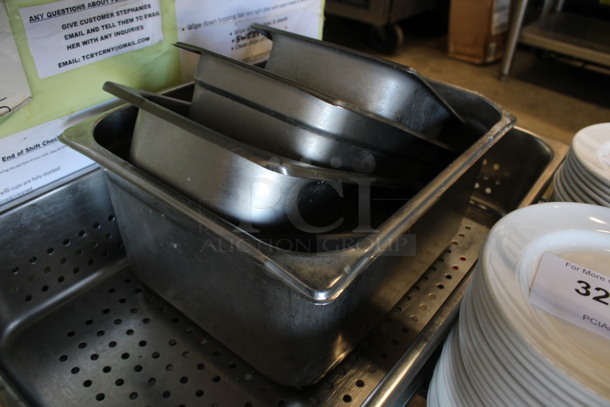 5 Various Stainless Steel Drop In Bins; 1/6, 1/4, 1/3, 1/2 and Full Size. 5 Times Your Bid! - Image 2 of 3