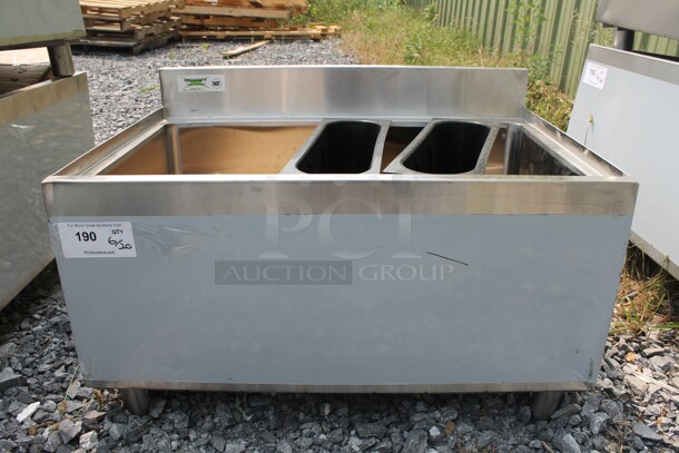 BRAND NEW SCRATCH AND DENT! Regency 600IB213OC7 Commercial Stainless Steel Underbar Ice Bin With 7 Circuit Post-Mix Cold Plate, Bottle Holders And Legs. - Image 1 of 7