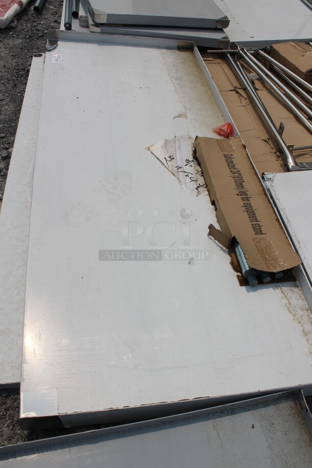 BRAND NEW SCRATCH AND DENT! Regency 600ES3072G Commercial Stainless Steel Disassembled Equipment Stand With Undershelf And Galvanized Legs. - Image 3 of 6