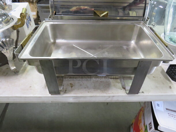 One Stainless Steel Full Size  Chafer With Gold Accents. No LID. - Image 1 of 2