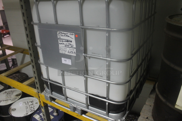 White Poly Tank in Metal Cage. BUYER MUST REMOVE. - Image 3 of 4