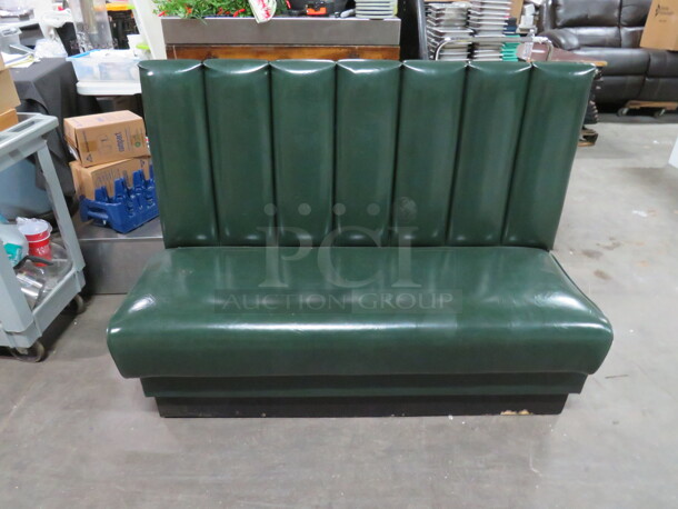 One Green Single Sided Cushioned Bench/Booth. 54X23X41 - Image 1 of 2