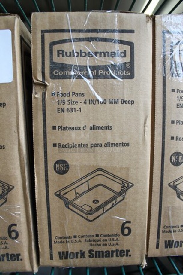 6 Boxes of 6 BRAND NEW! Boxes of Rubbermaid FG201P00AMBR Amber Poly 1/9 Size Drop In Bins. 1/9x4. 6 Times Your Bid! - Image 4 of 6