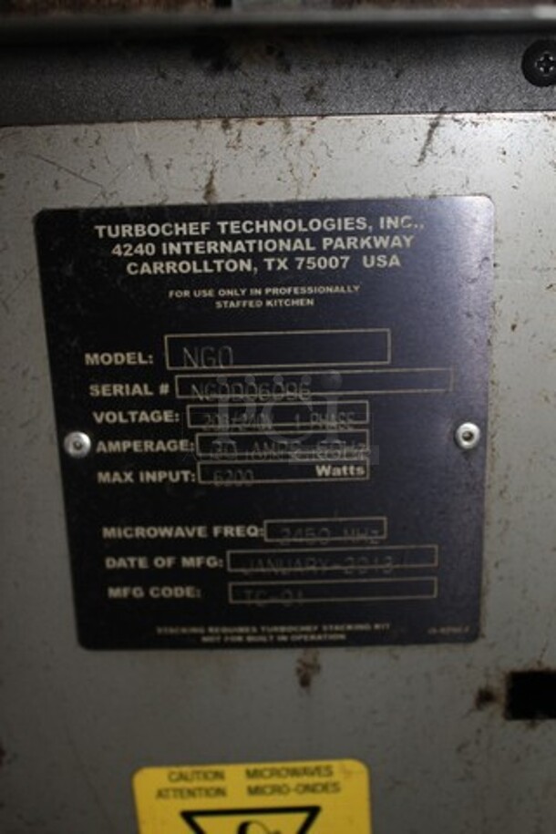 2013 Turbochef NGO Metal Commercial Countertop Electric Powered Rapid Cook Oven. 208/240 Volts, 1 Phase. - Image 7 of 8