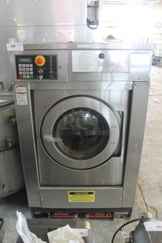 Alliance UX55PVXF70001 Stainless Steel Commercial Floor Style Front Load Washer. 200-240 Volts, 1/3 Phase.