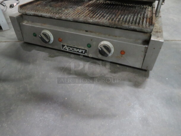 One Adcraft Double Panini Press. Model# SG-813B. 120 Volt. 1750 Watt. 22X12X8. $774.99 - Image 2 of 3