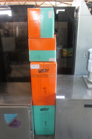 6 BRAND NEW IN BOX! WeGo 56101100 Plasticware Dispensers. 6 Times Your Bid!
