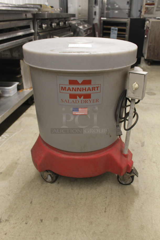 Mannhart SD-PE Salad/Vegetable Dryer On Commercial Casters. 115V. Tested and Working!