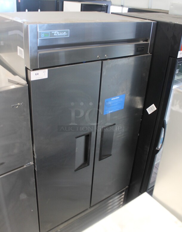 2018 True T-35-HC Stainless Steel Commercial 2 Door Reach In Cooler w/ Poly Coated Racks. 115 Volts, 1 Phase. Tested and Working! - Image 1 of 5