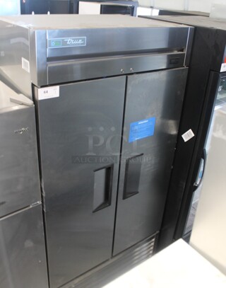 2018 True T-35-HC Stainless Steel Commercial 2 Door Reach In Cooler w/ Poly Coated Racks. 115 Volts, 1 Phase. Tested and Working!