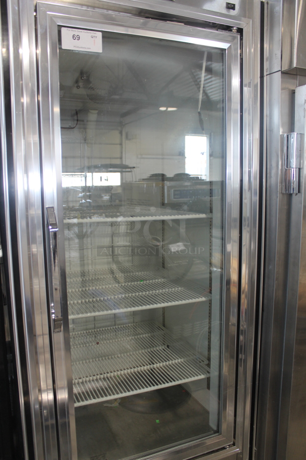 2015 Leader PF30 SC Stainless Steel Commercial Single Door Reach In Cooler Merchandiser w/ Poly Coated Racks. 115 Volts, 1 Phase. Tested and Powers On But Does Not Get Cold - Image 3 of 8