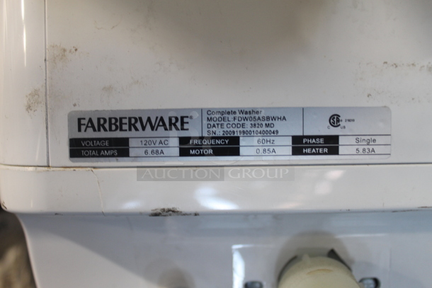Farberware FDW05ASBWHA Commercial Electric Portable Countertop Dishwasher, White With Black Front Trim. 120V, 1 Phase. - Image 5 of 6