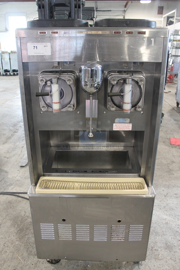 Taylor 342D-27 Stainless Steel Commercial Floor Style Air Cooled 2 Flavor Frozen Beverage Machine w/ Drink Mixer Attachment on Commercial Casters. 208-230 Volts, 1 Phase. - Image 1 of 12