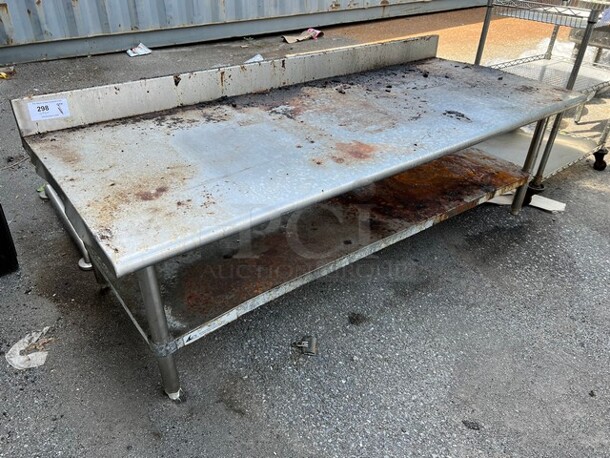 Stainless Steel Commercial Equipment Stand w/ Back Splash and Under Shelf. 72x30x26 - Image 1 of 3
