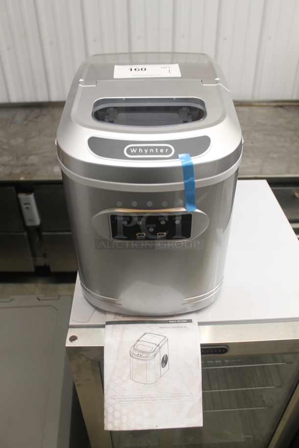 BRAND NEW SCRATCH AND DENT! Whynter IMC-270MS Stainless Steel Compact Portable Ice Maker With Scooper. 115V, 1 Phase. Tested And Working! 
