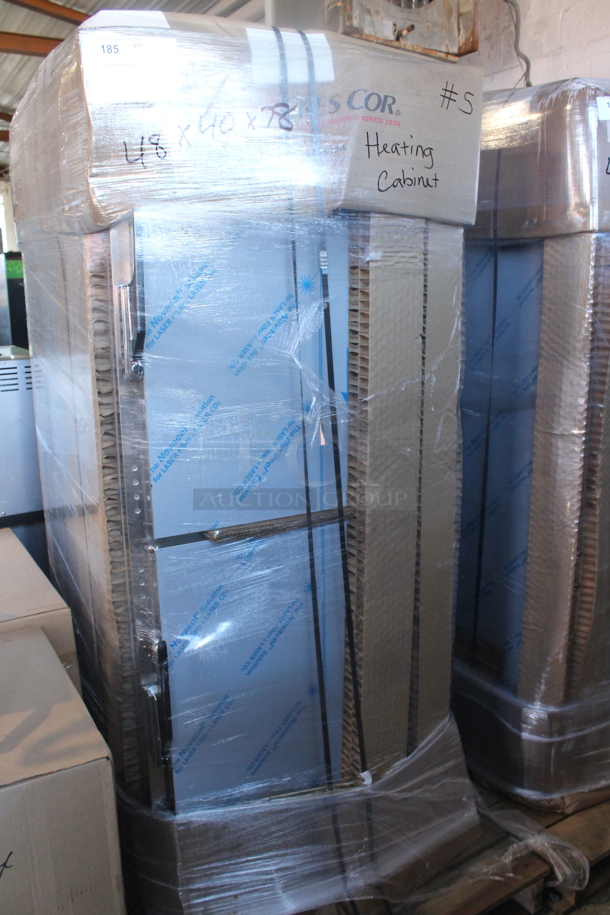 BRAND NEW! CresCor RO151RUA3502083 Quiktherm 350 Stainless Steel Commercial 2 Half Size Door Cook and Hold Cabinet on Commercial Casters. 208 Volts, 3 Phase.  Stock Pictures Used. - Image 6 of 6