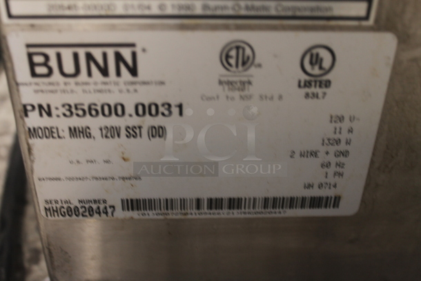 2014 Bunn Commercial Stainless Steel Electric Countertop Dual Hopper Coffee Grinder and Storage System. 120V, 1 Phase. Tested and Powers On - Image 5 of 5