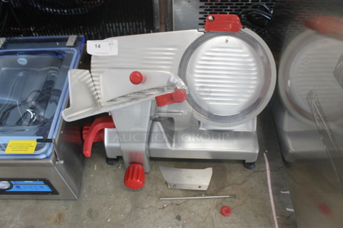 BRAND NEW SCRATCH AND DENT! 2022 Berkel B12-SLC Stainless Steel Commercial Countertop 12" Medium-Duty Gravity Feed Manual Meat Slicer w/ Blade Sharpener. 115 Volts, 1 Phase. Tested and Working!