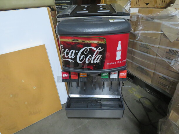 One Lancer 6 Flavor Soda/Ice Dispenser With Drain Tray. Model# 4500. 115 Volt.  - Image 1 of 5