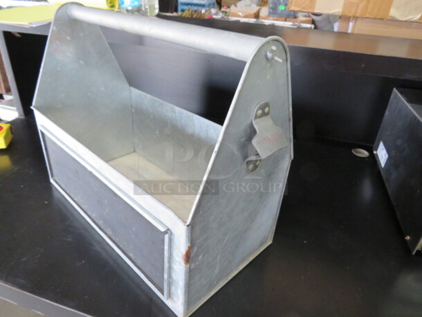 One Galvanized Carrier With Bottle Opener. 16.5X8X13.5 - Image 2 of 2