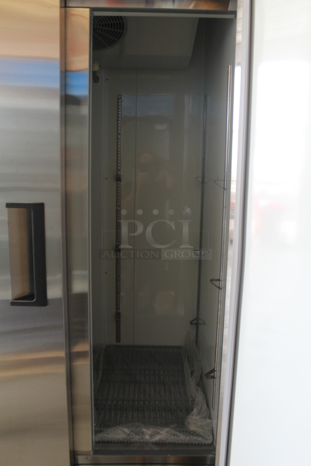 BRAND NEW SCRATCH AND DENT! 2023 Avantco 178A35FHC Stainless Steel Commercial Two Door Reach In Freezer w/ Poly Coated Racks. 115 Volts, 1 Phase. Tested and Working! - Image 8 of 10