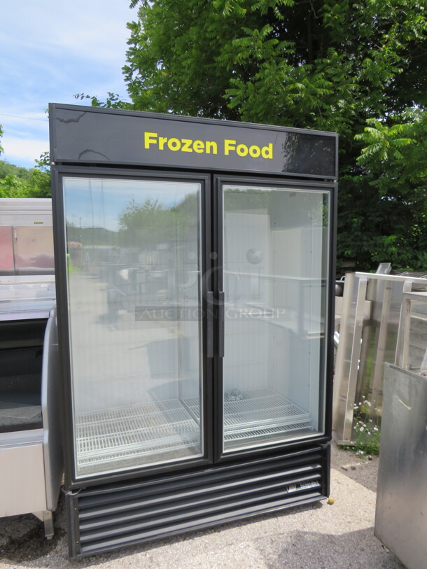 One True 2 Door Glass Display Freezer With 8 Racks. Model# GDM-49F-LD. 115/208-230 Volt. 1 Phase. 53.5X30X79. - Image 1 of 4