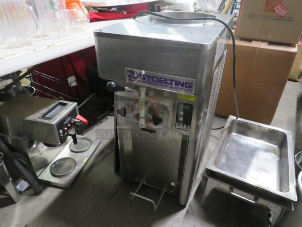 One Stainless Steel Stoelting Soft Serve Machine. No Lid. 208/230 Volt. 1 Phase. Model# F111-38I. 15X34X32. - Image 2 of 3