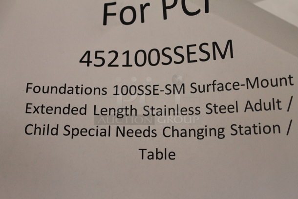 BRAND NEW SCRATCH AND DENT! Foundations 452100SSESM Surface Mount Extended Length Stainless Steel Adult / Child Special Needs Changing Station / Table - Image 4 of 4